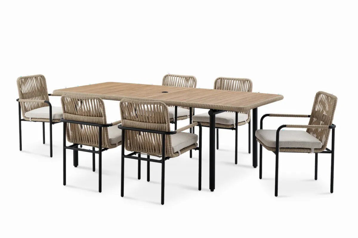 Sierra Outdoor Dining Table with 6 Chairs - view 7