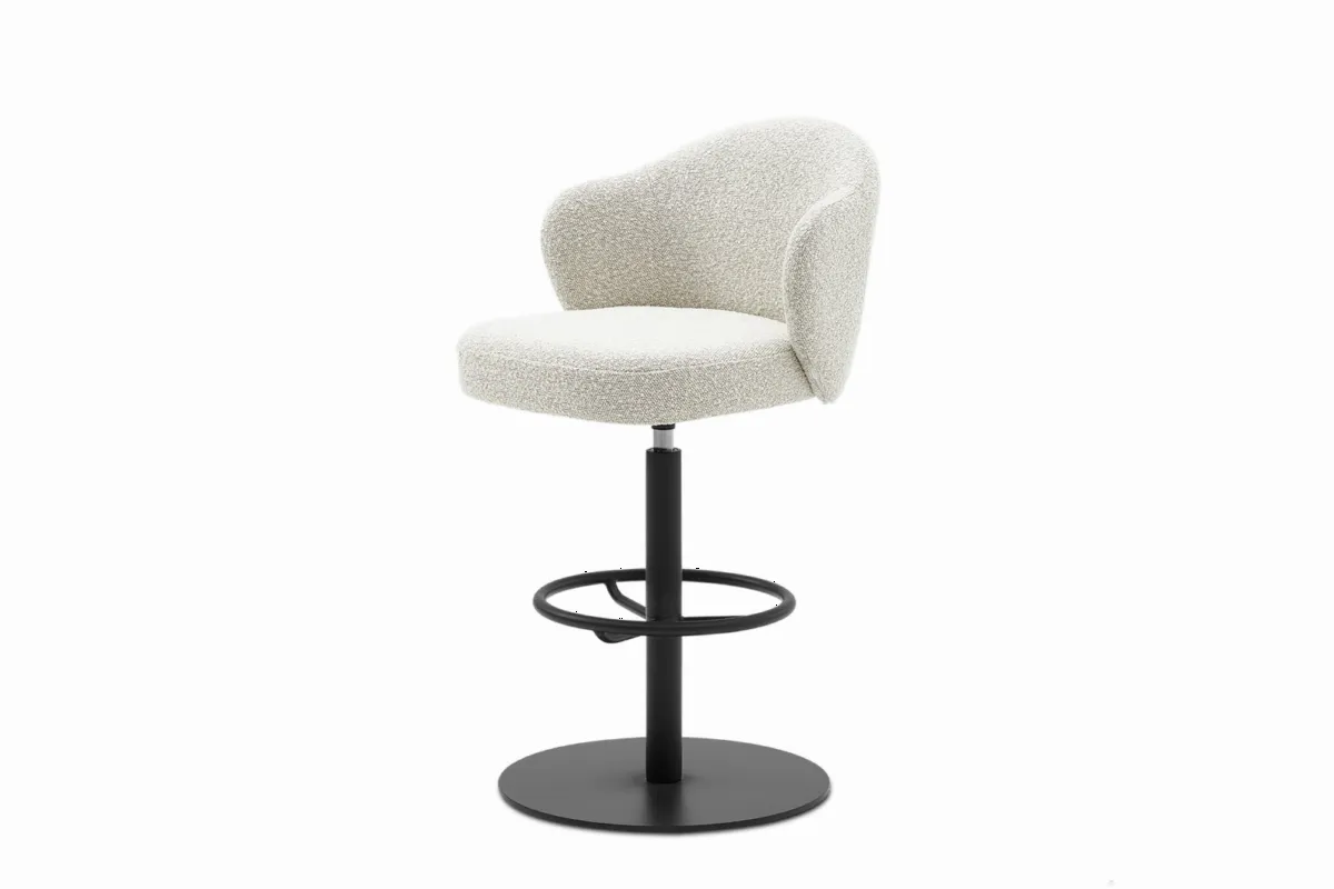 Simone Performance Bouclé Counter Stool, Matt Black