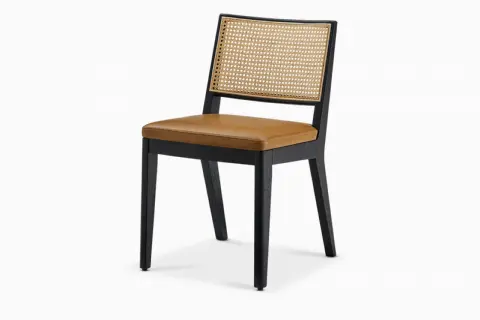 Sloane Cane and Leather Chair