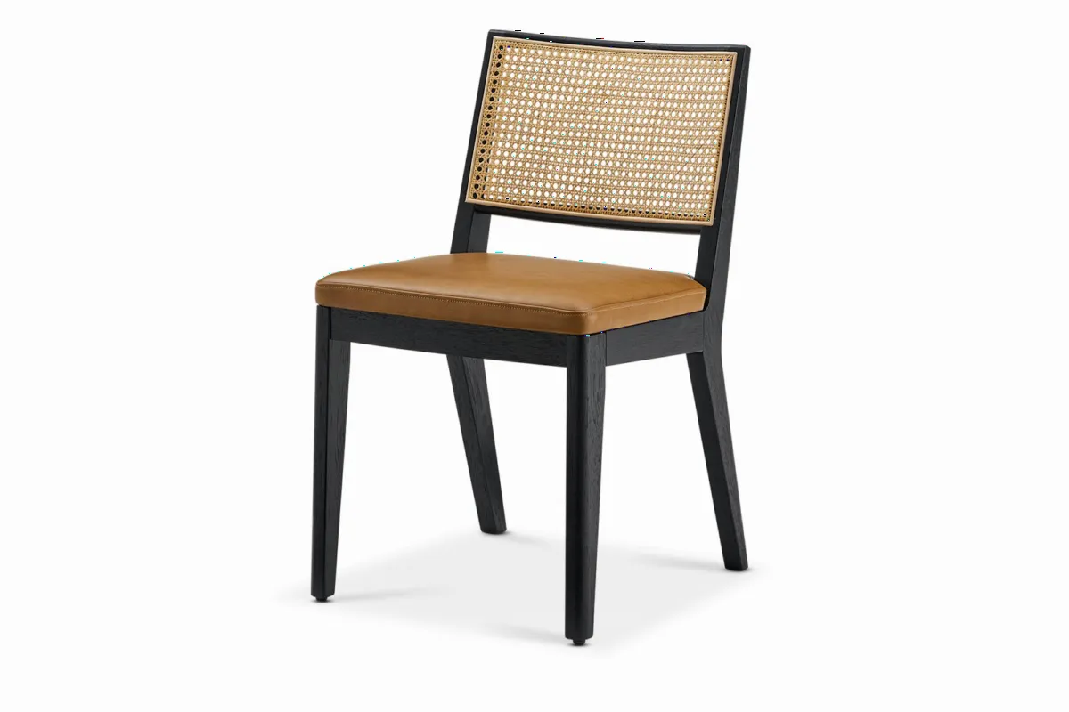 Sloane Cane and Leather Chair - view 2