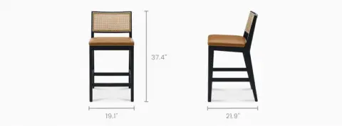 Sloane Cane and Leather Counter Stool