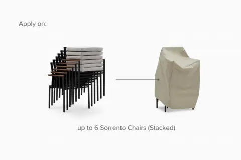 Sorrento Outdoor Dining Chair Set Cover, Beige