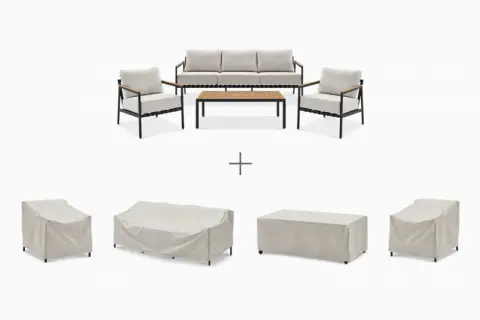 Sorrento Outdoor Couch, 2 Lounge Chairs & Coffee Table Set