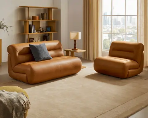 Tovi Leather 2 Seater Armless Couch