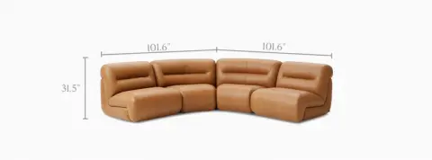 Tovi Leather 4-Piece Sectional Couch