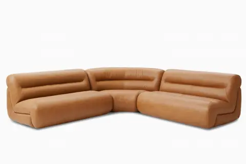 Tovi Leather L-Shape Sectional Couch