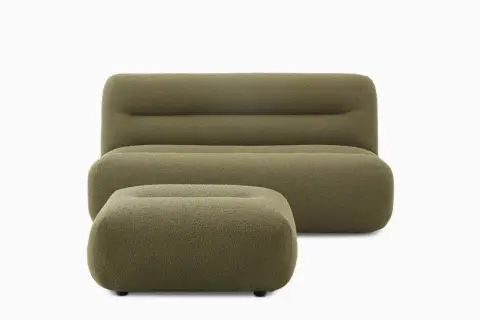 Tovi Performance Boucle 2 Seater Armless Couch with Ottoman