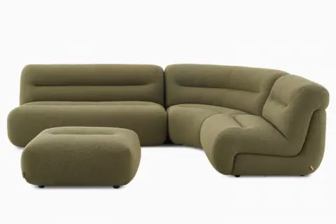 Tovi Performance Boucle 3-Piece Chaise Sectional Couch with Ottoman