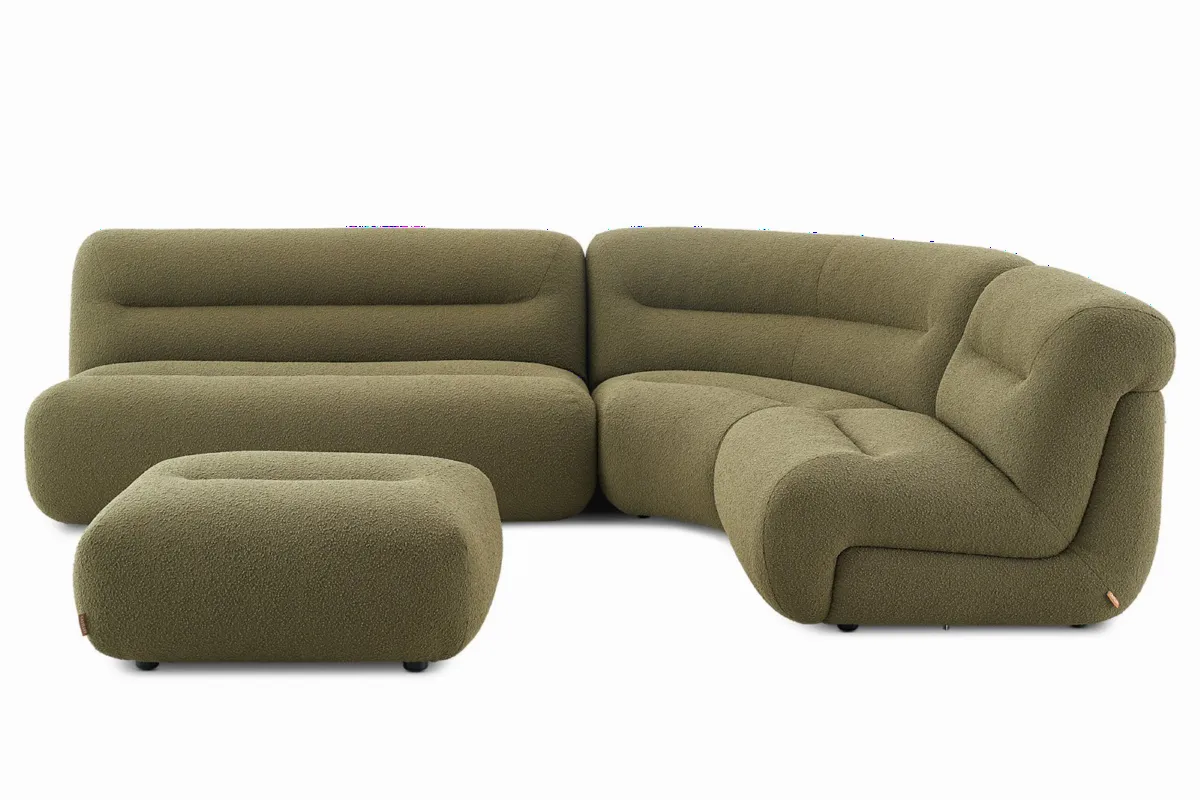 Tovi Performance Boucle 3-Piece Chaise Sectional Couch with Ottoman - view 6