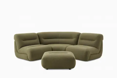 Tovi Performance Boucle 3-Piece Sectional Couch with Ottoman